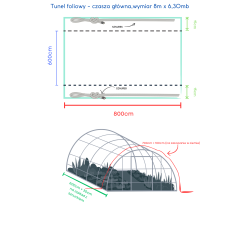 Folia ogrodnicza tunelowa UV10 z wgrzanym sznurkiem  wymiar 8m x 10,3mb