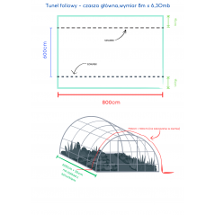 Folia ogrodnicza tunelowa z wgrzanym sznurkiem UV4 wymiar 8m x 10,30mb produkcja 2026
